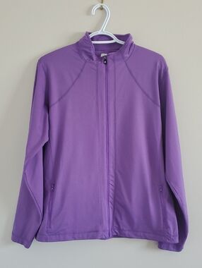 FootJoy FJ Purple Athletic Golf Performance Light Jacket Zip Up Top Sz L